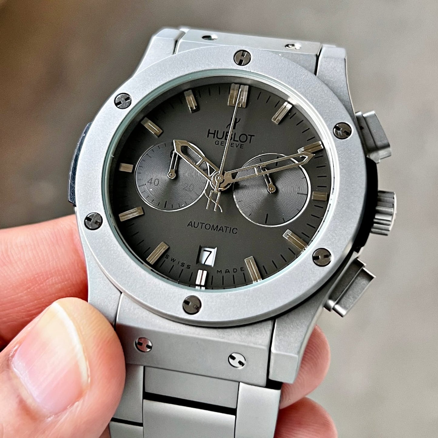 HB  New All Grey Stainless Steel Model For Men