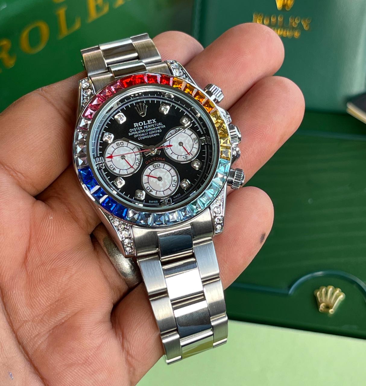 Rx Daytona Rainbow Silver Collection For Men