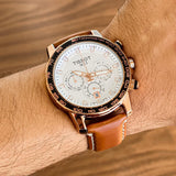 TS Traditional Premium Slim Leather Strap Timepiece  For Men